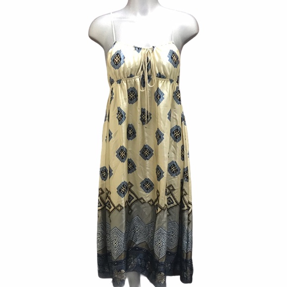 Banana Republic Dresses & Skirts - Banana Republic 100% Silk Maxi Dress Spaghetti Straps Beach Coastal Boho Sz 6 S